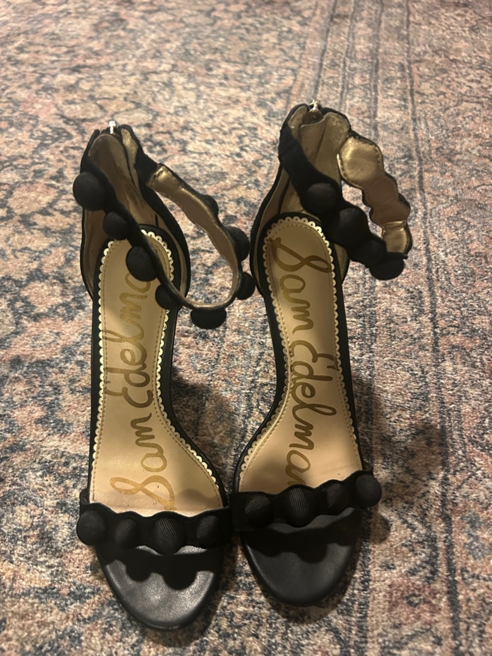 Sam Edelman Addison Black Ankle-Strap Heels